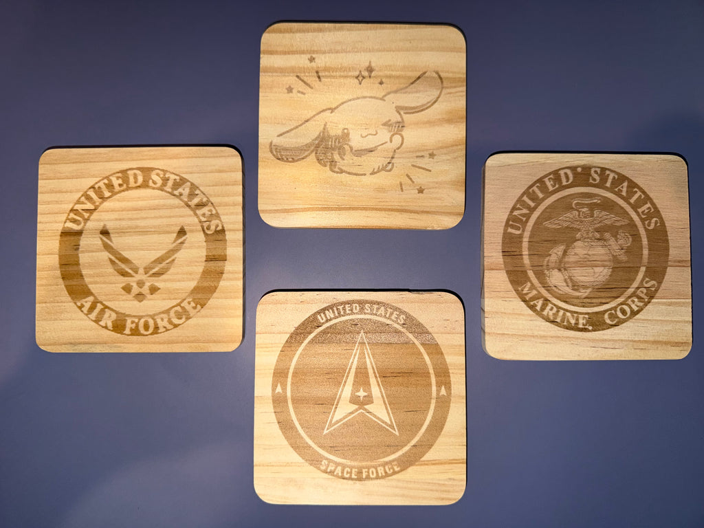 Custom Pine Coasters (4 Pack)
